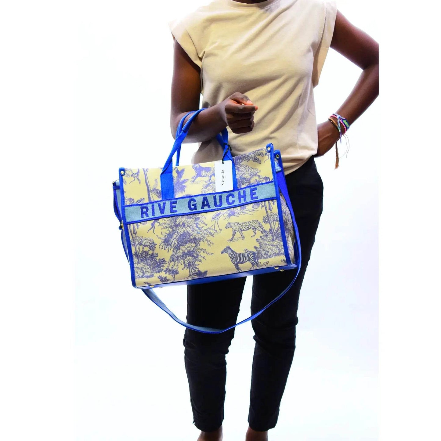 Rive Gauche Bag Blue Tote Bag - MAADFASHION31