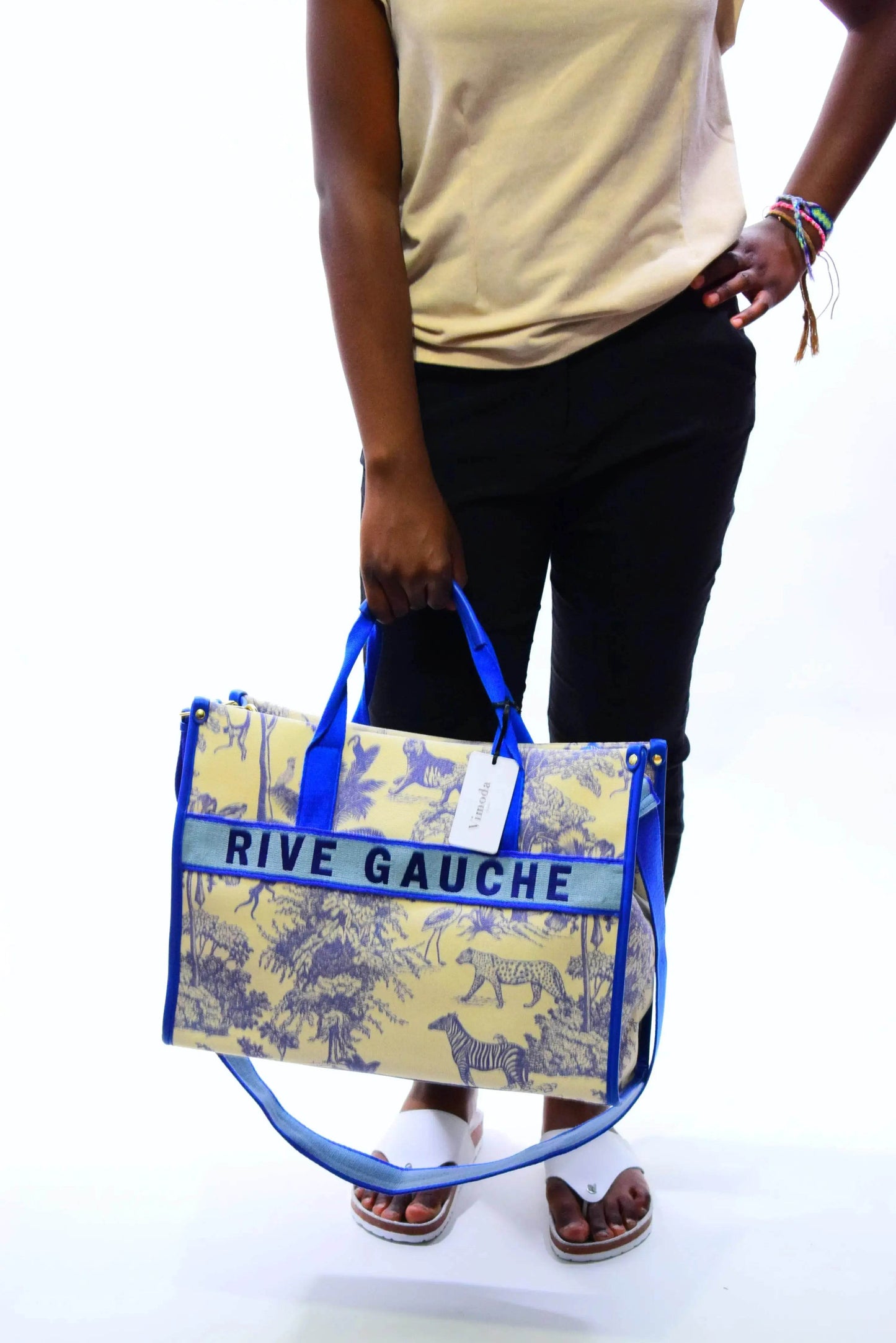 Rive Gauche Bag Blue Tote Bag - MAADFASHION31