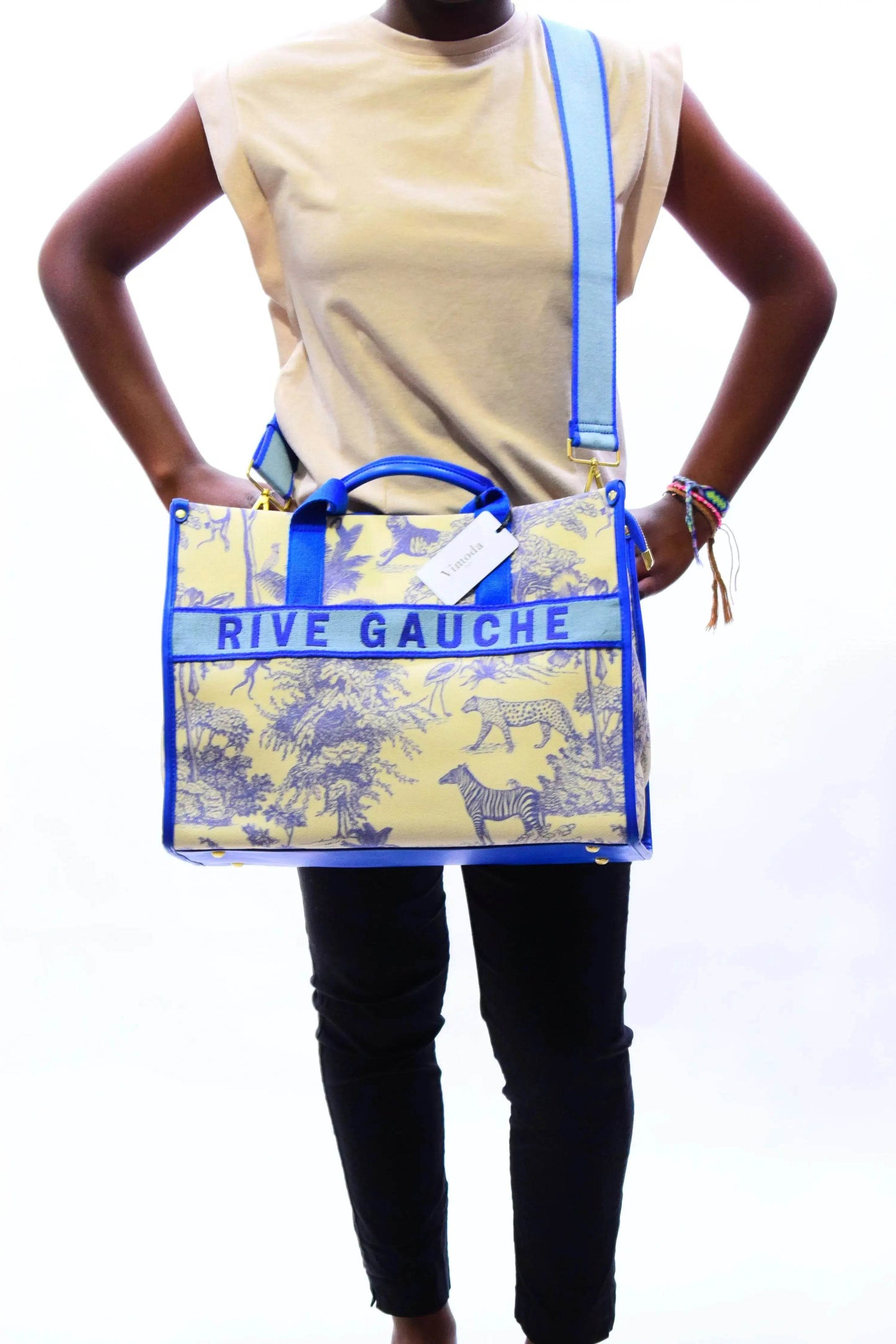 Rive Gauche Bag Blue Tote Bag - MAADFASHION31
