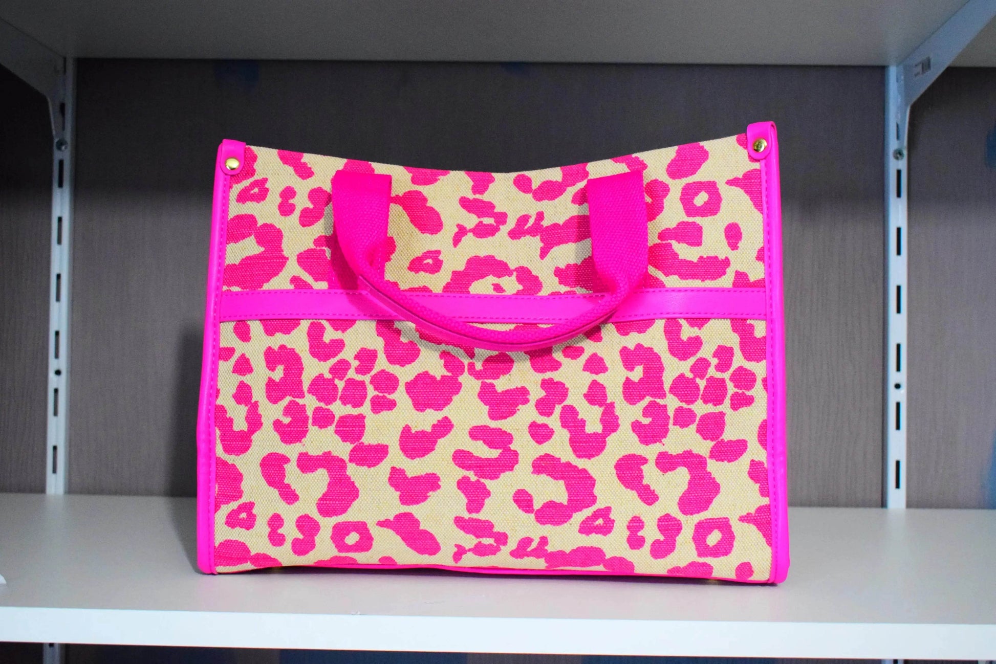 Rive Gauche Handbag - Fuchsia Leopard Print - MAADFASHION31