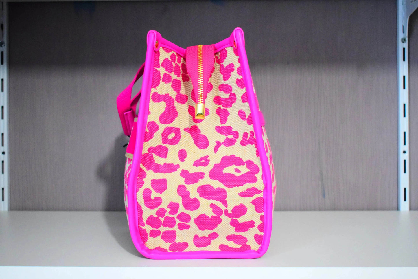 Rive Gauche Handbag - Fuchsia Leopard Print - MAADFASHION31