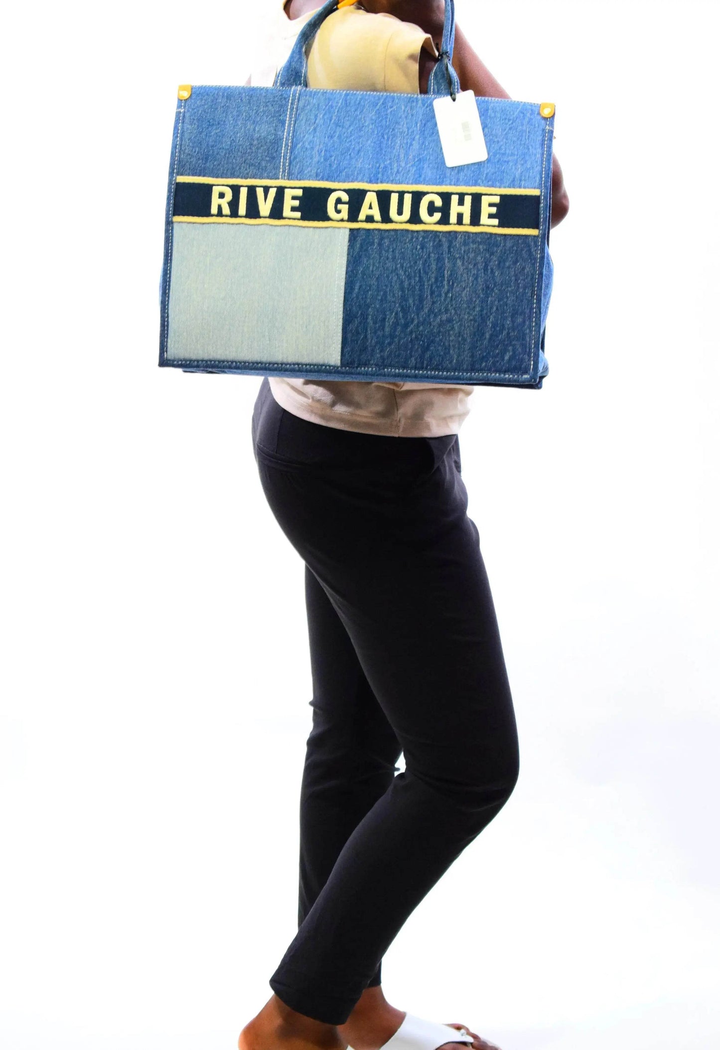Sac à main patchwork denim RIVE GAUCHE Bleu jeans - MAADFASHION31