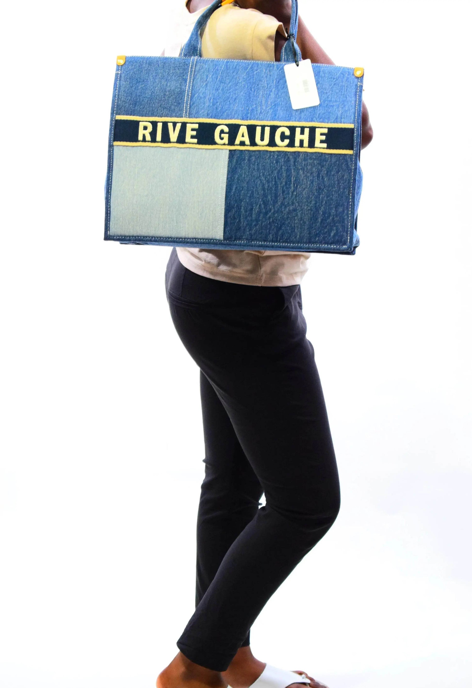Sac à main patchwork denim RIVE GAUCHE Bleu jeans - MAADFASHION31