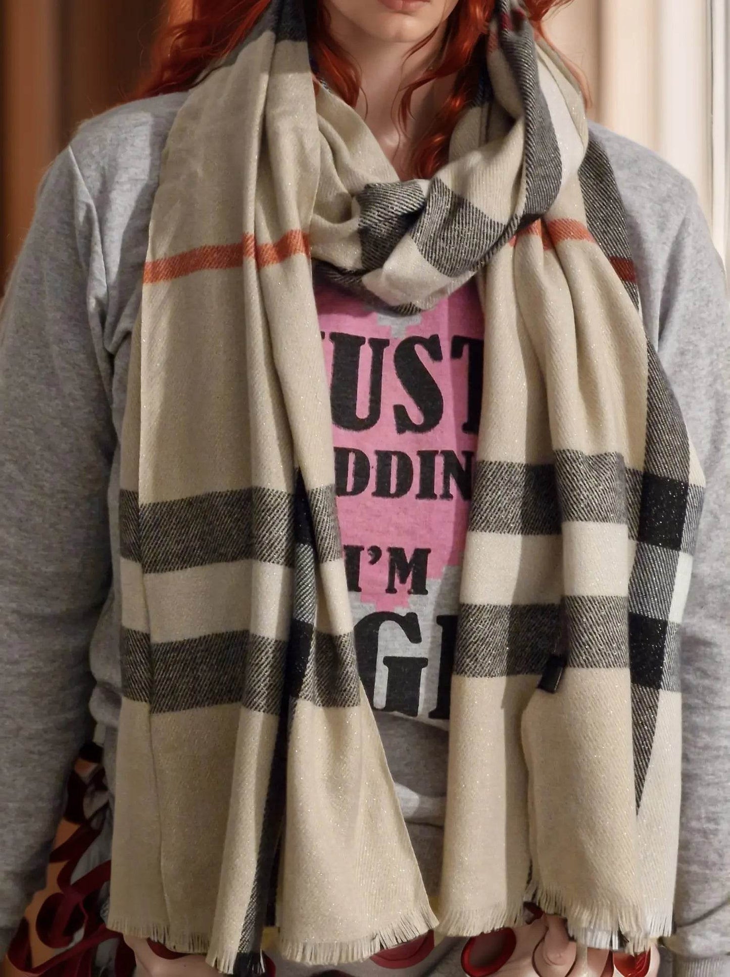 Écharpe élégante en faux cachemire à motif trèfle pour femme, idéale pour décorer vos tenues d'automne et d'hiver - MAADFASHION31