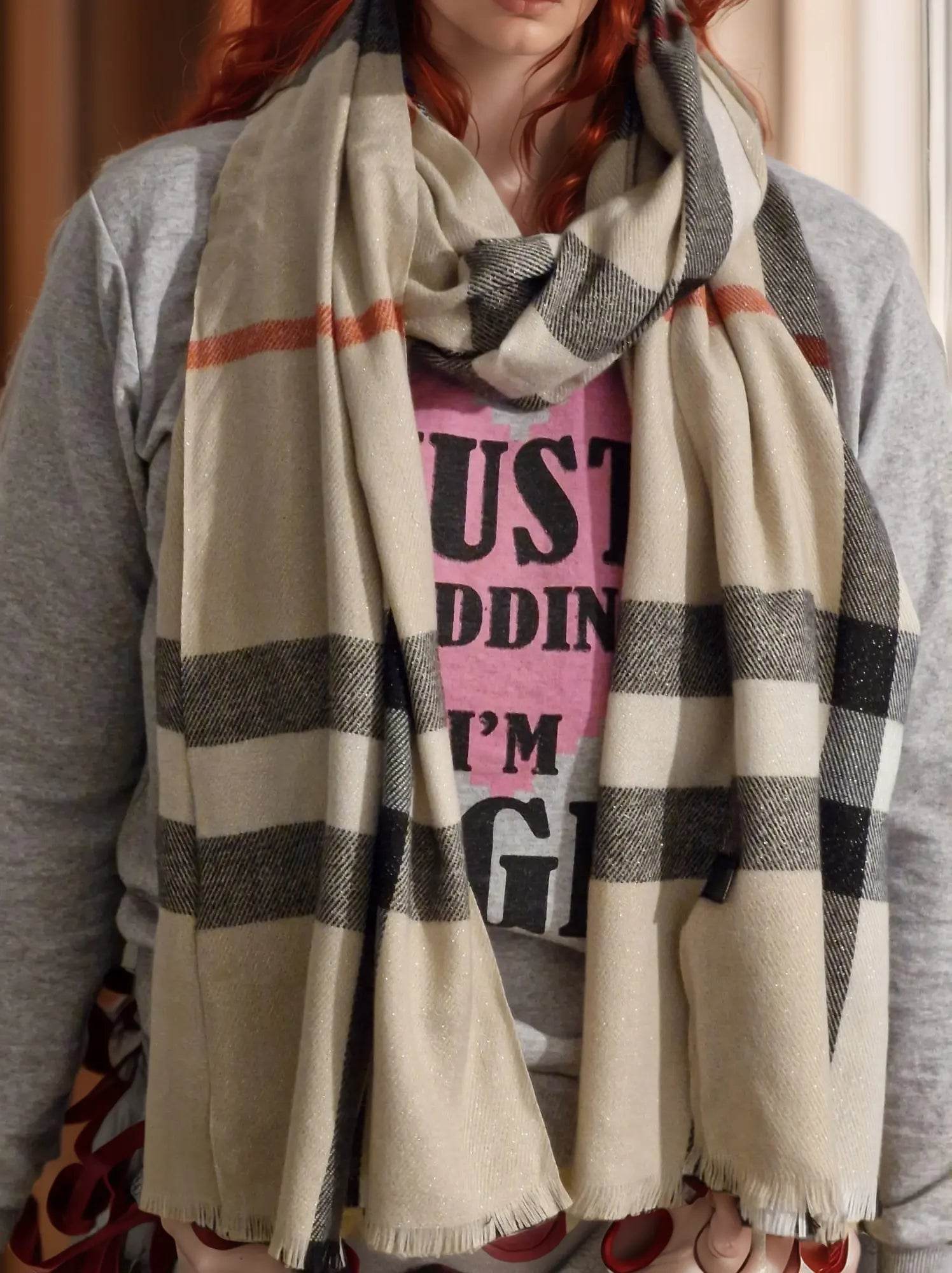 Écharpe élégante en faux cachemire à motif trèfle pour femme, idéale pour décorer vos tenues d'automne et d'hiver - MAADFASHION31